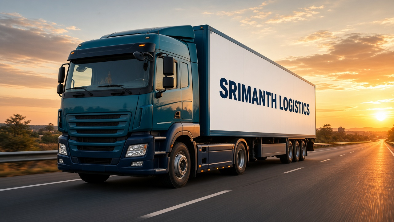 Srimanth Logistics lorry on highway